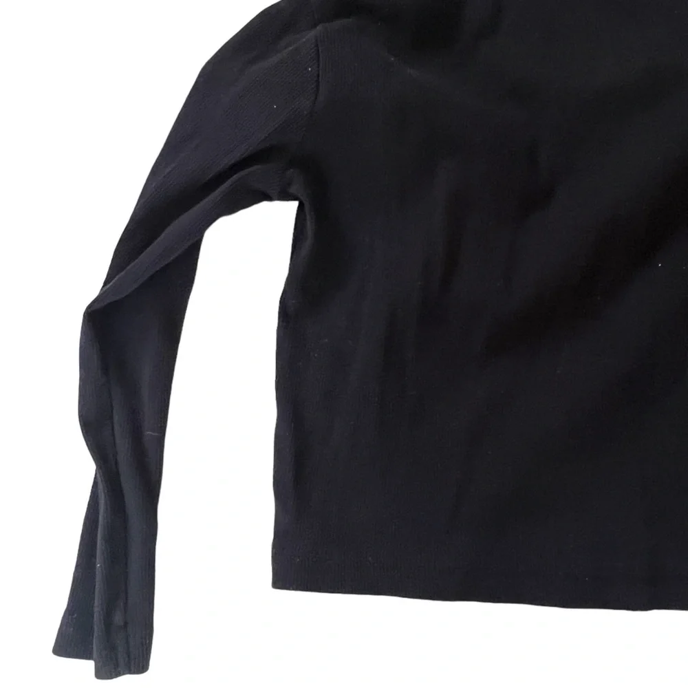 Zara | Black ribbed long sleeve polo shirt size 6